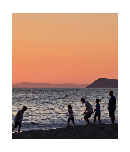 Family on beach